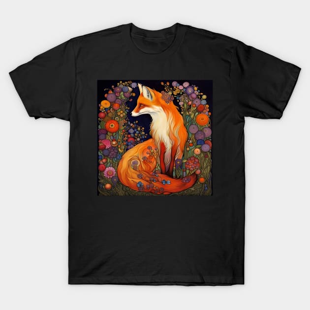 A Fox in the Flower Garden T-Shirt by LittleBean